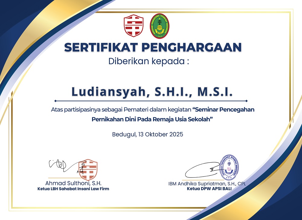 Sertifikat Pemateri ludiansyah